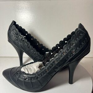 Naughty Monkey Black Corset Heels